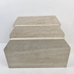 Italian Travertine Magazine Rack, 1990's