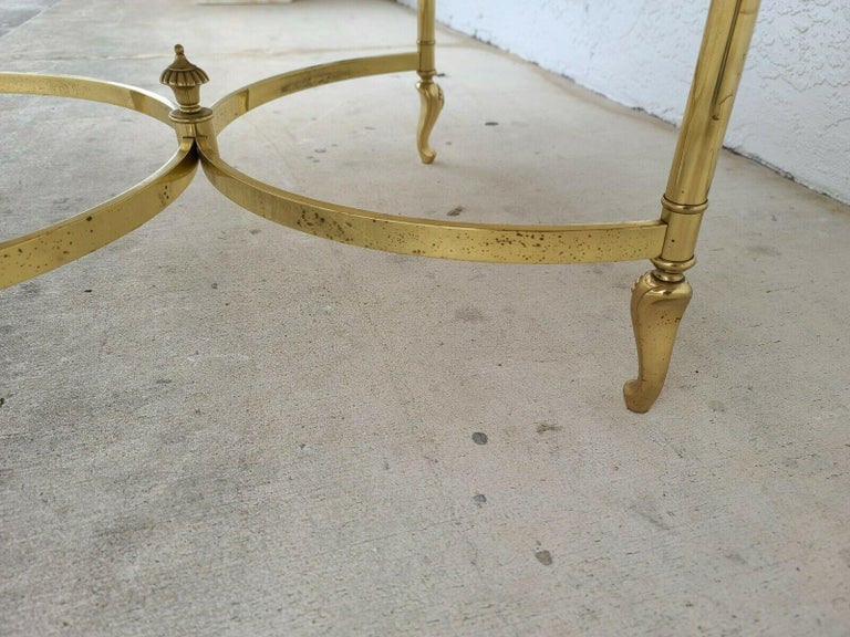 Italian Travertine Marble & Brass Cocktail Coffee Table For Sale 3