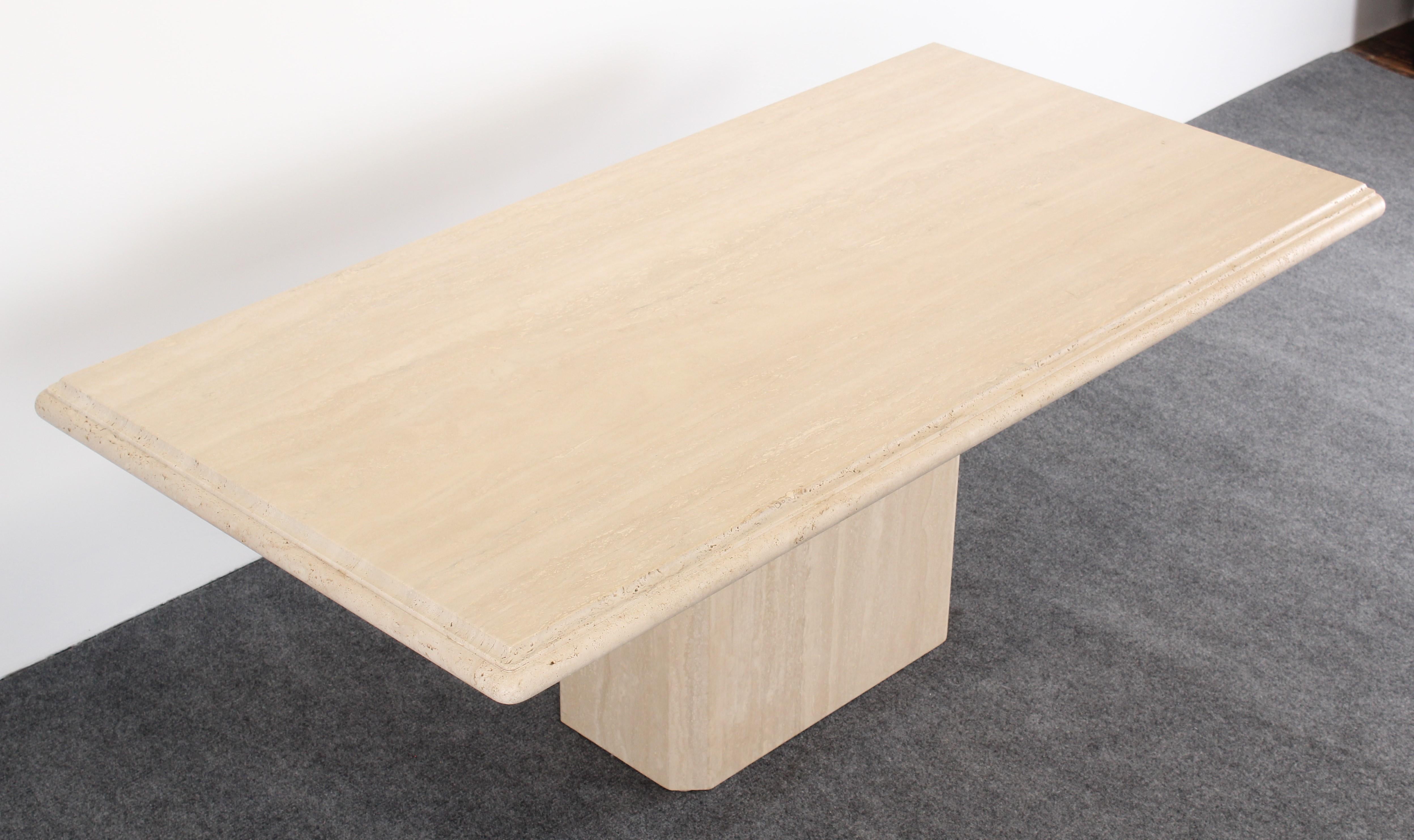 Late 20th Century Italian Travertine Marble Dining Table, 1980s