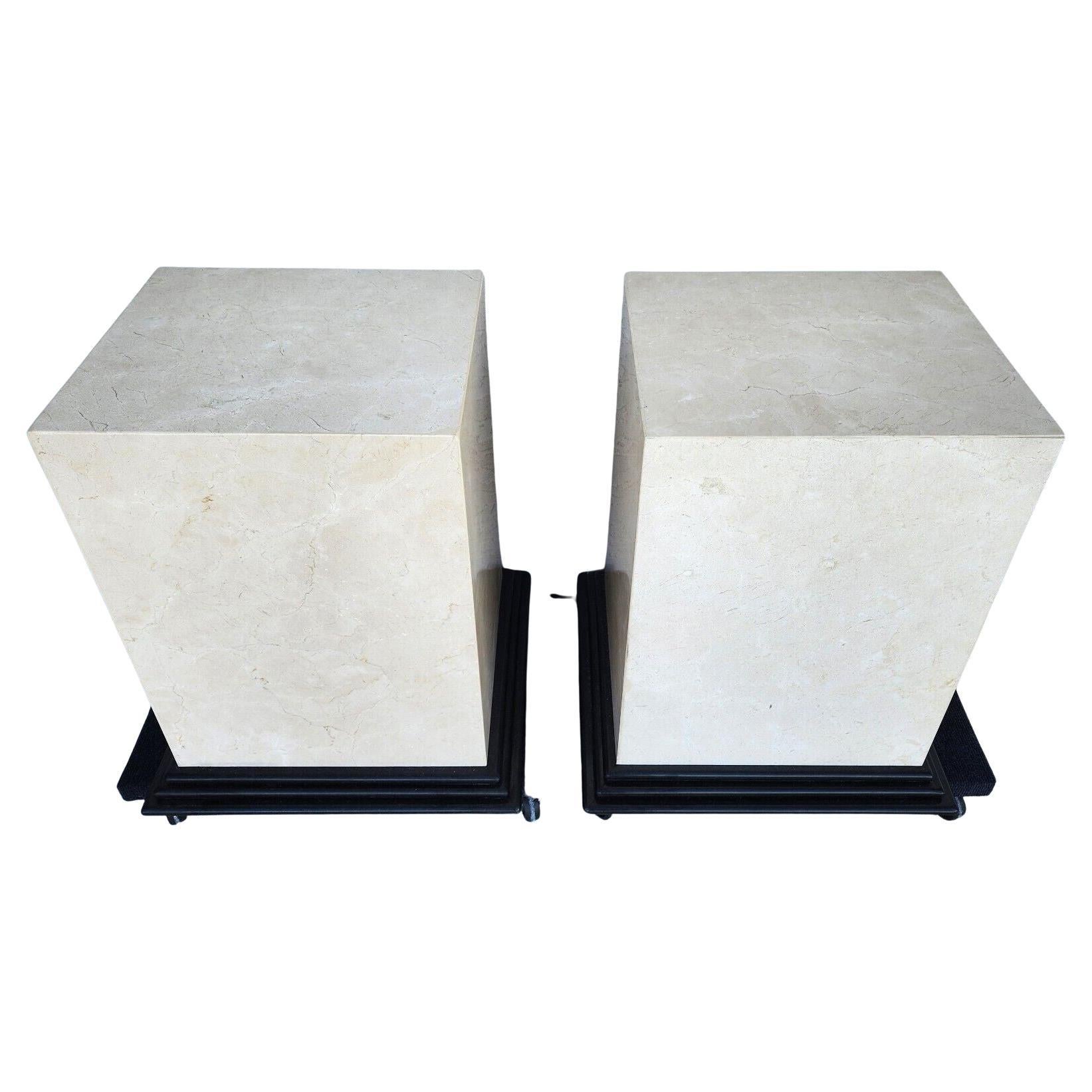  Italian Travertine Marble Dining Table Bases Side Tables Display Pedestals For Sale