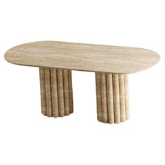 Italian Travertine Marble Dining Table - Personalized Marble Kitchen Table