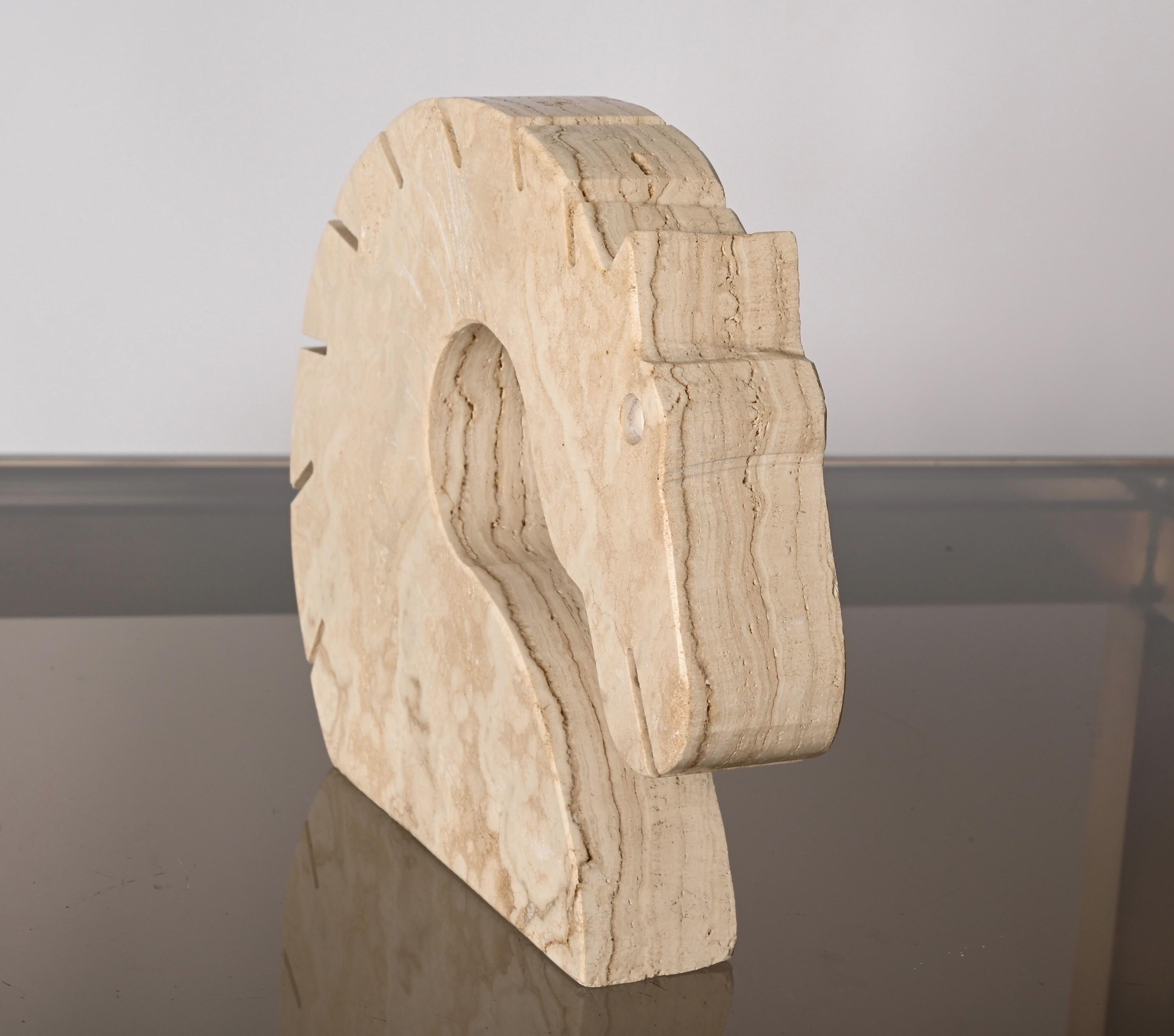 Italian Travertine Marble Horse Sculpture, Fratelli Mannelli, Italy, 1970s For Sale 10