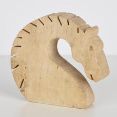 Italian Travertine Marble Horse Sculpture, Fratelli Mannelli, Italy, 1970s