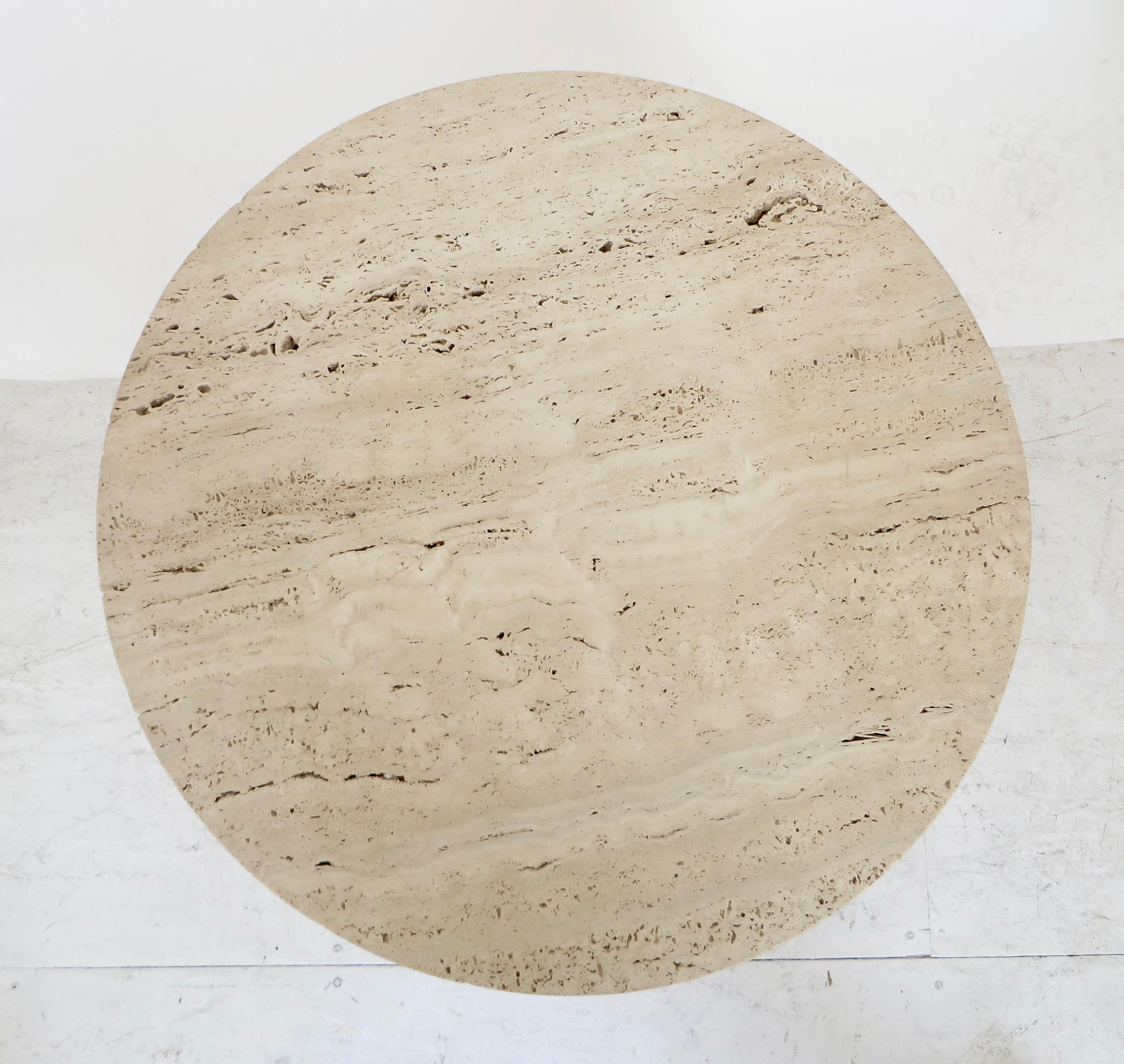 Italian Travertine Marble Round Coffee Table or Side Table at 1stDibs ...