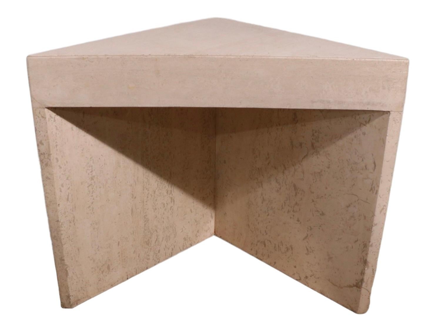 Italian Travertine Marble Side End Table att. to Up & Up Made in Italy c. 1970’s For Sale 8