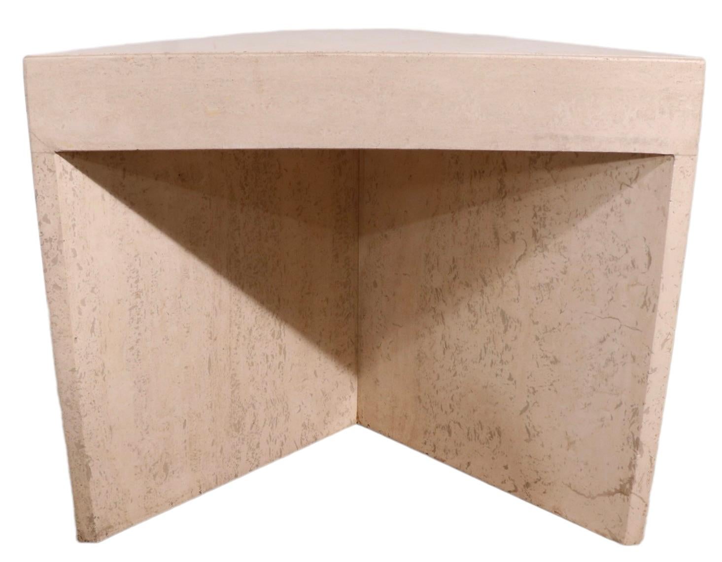 Italian Travertine Marble Side End Table att. to Up & Up Made in Italy c. 1970’s For Sale 9