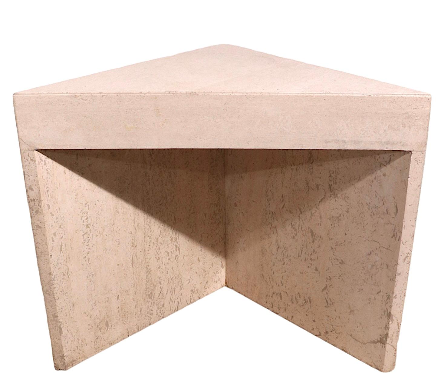 Italian Travertine Marble Side End Table att. to Up & Up Made in Italy c. 1970’s For Sale 11