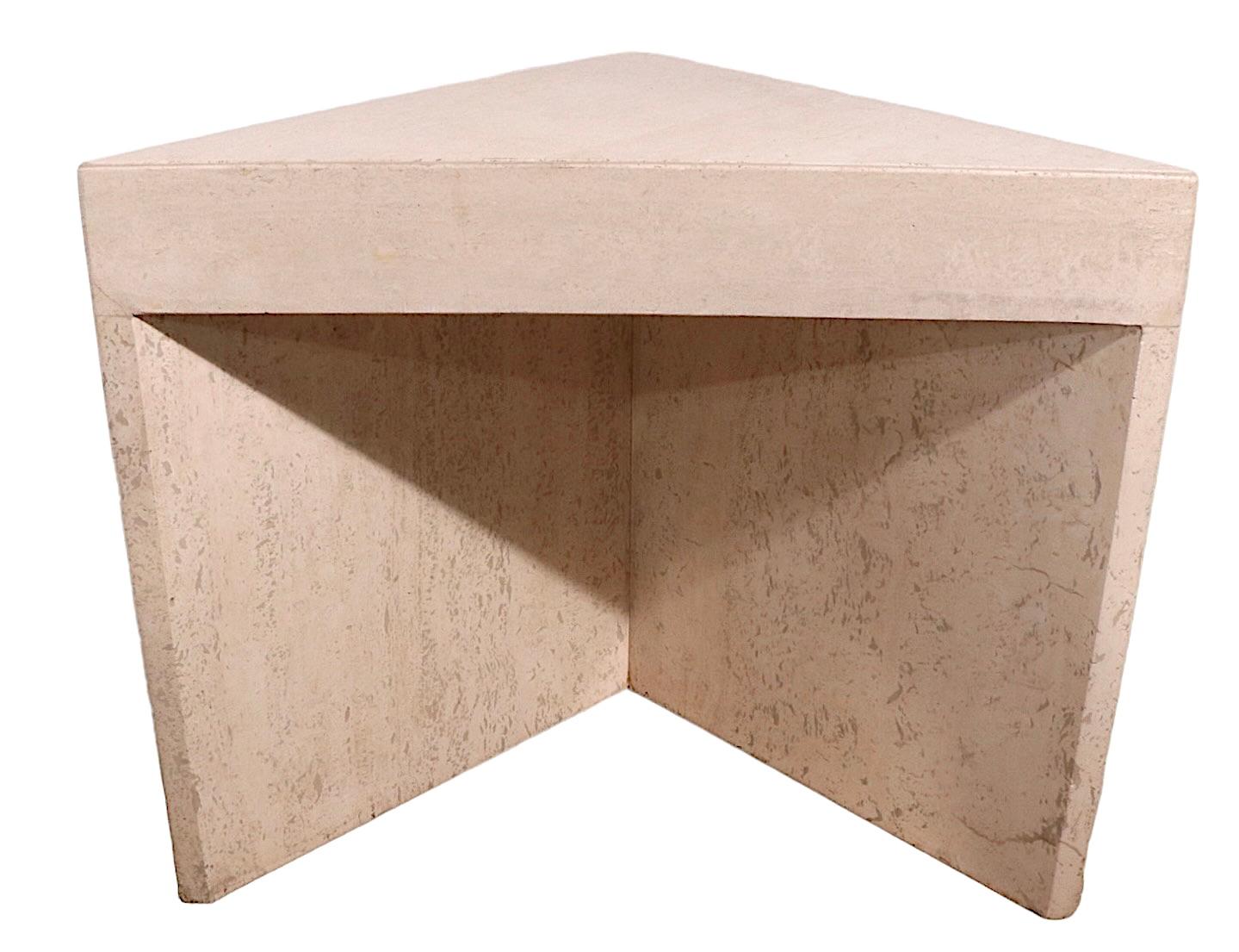 Italian Travertine Marble Side End Table att. to Up & Up Made in Italy c. 1970’s For Sale 12