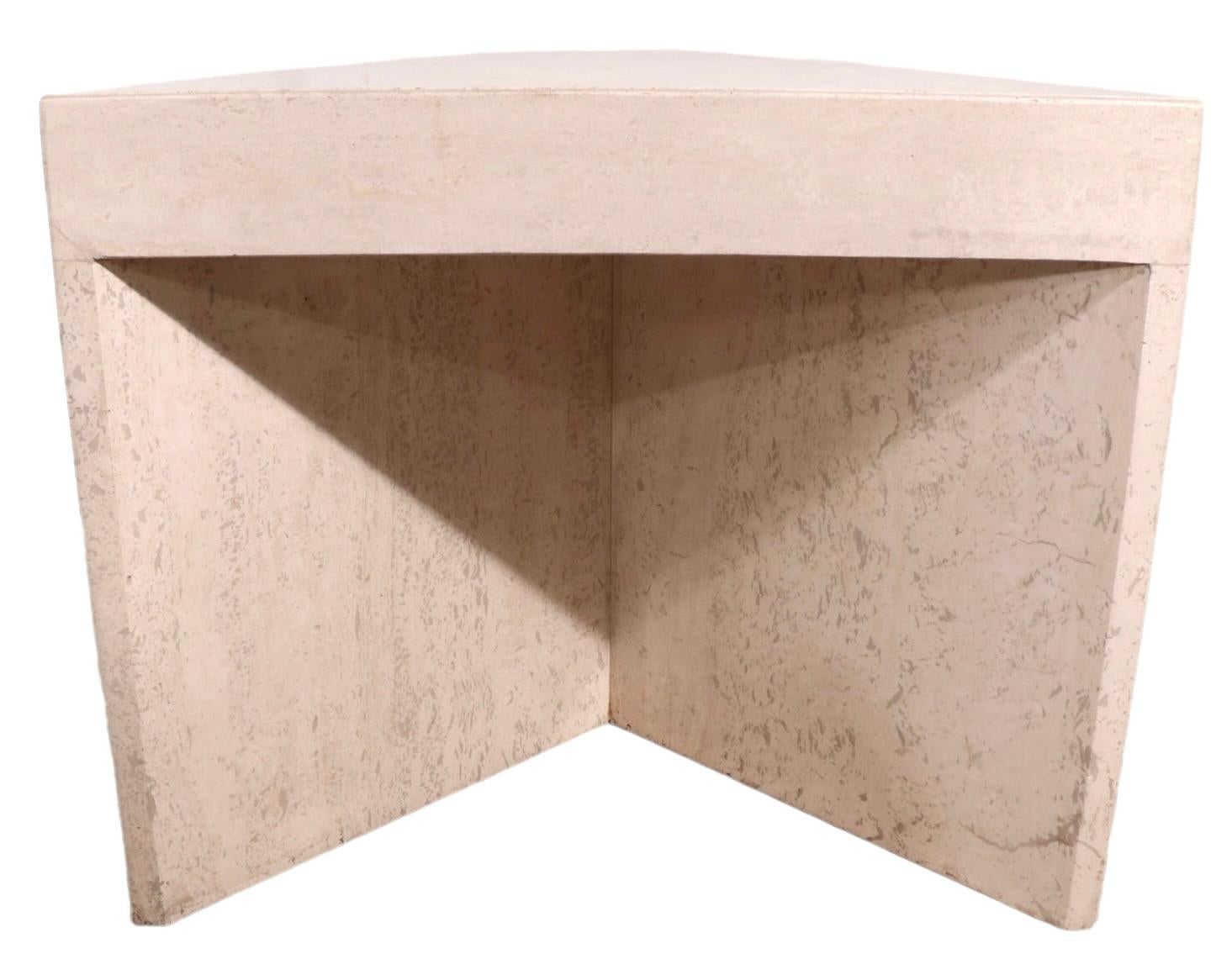 Italian Travertine Marble Side End Table att. to Up & Up Made in Italy c. 1970’s For Sale 13