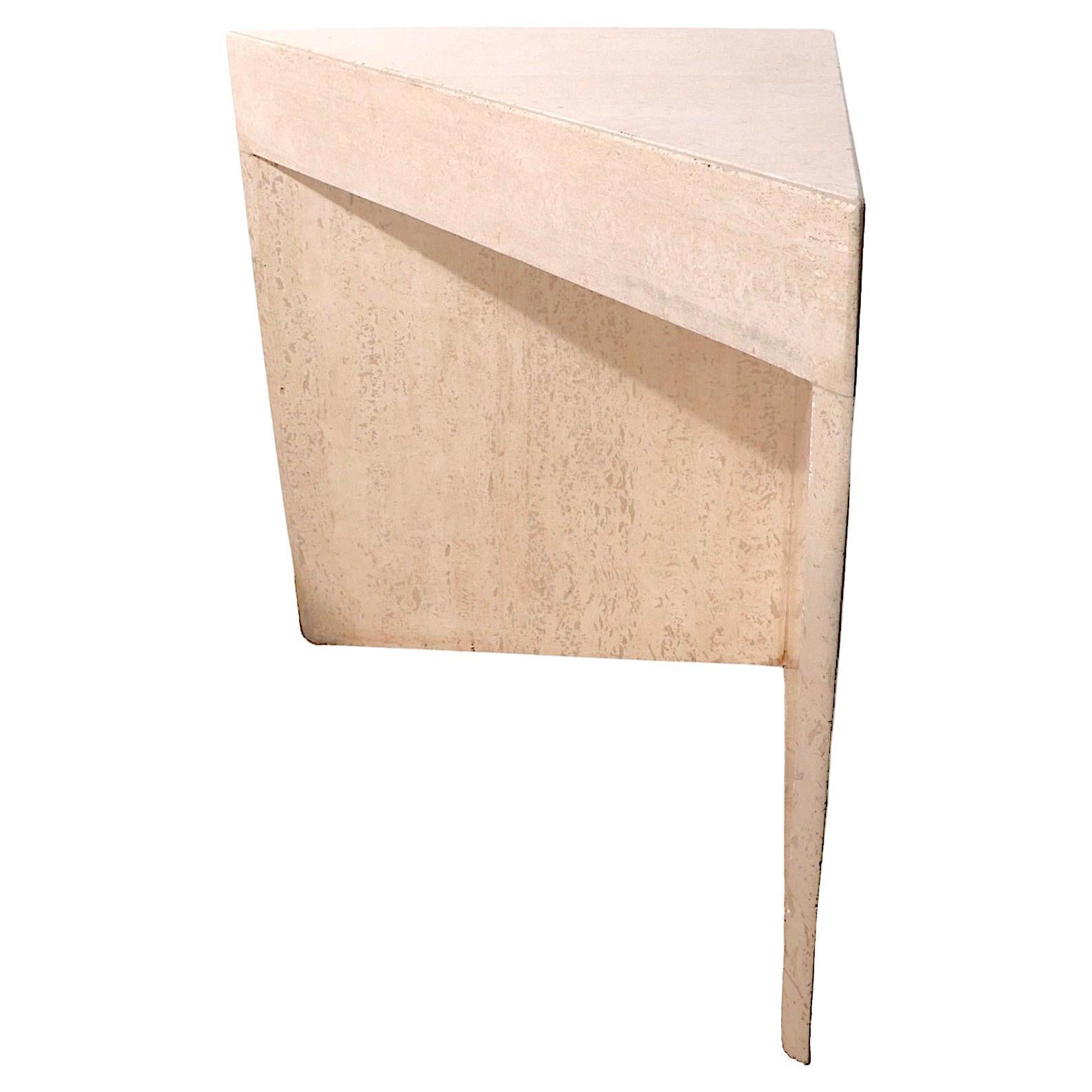 Post-Modern Italian Travertine Marble Side End Table att. to Up & Up Made in Italy c. 1970’s For Sale