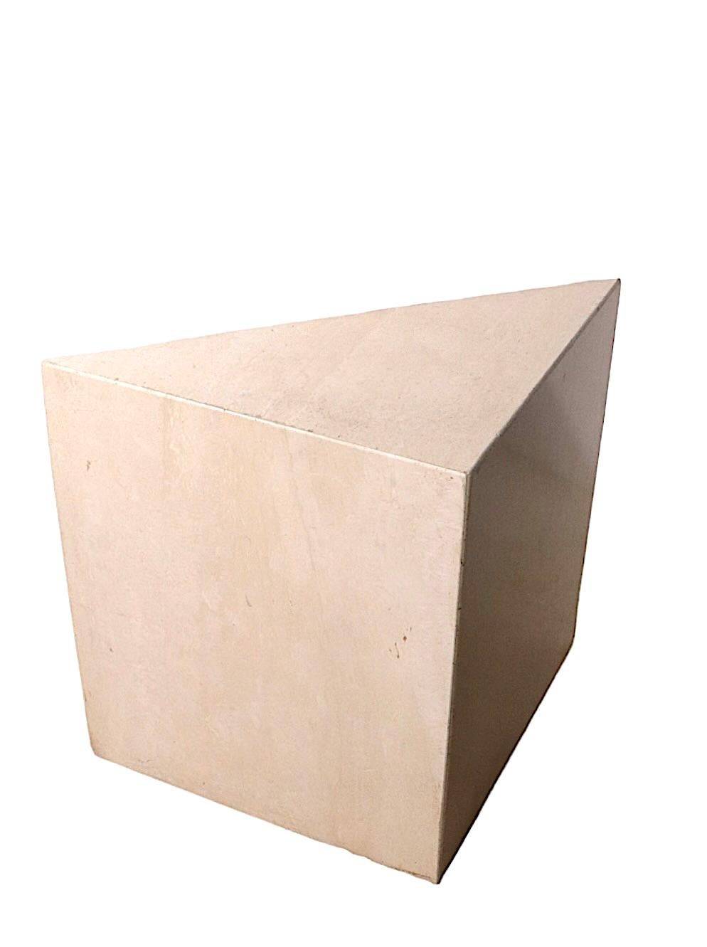 Italian Travertine Marble Side End Table att. to Up & Up Made in Italy c. 1970’s For Sale 2