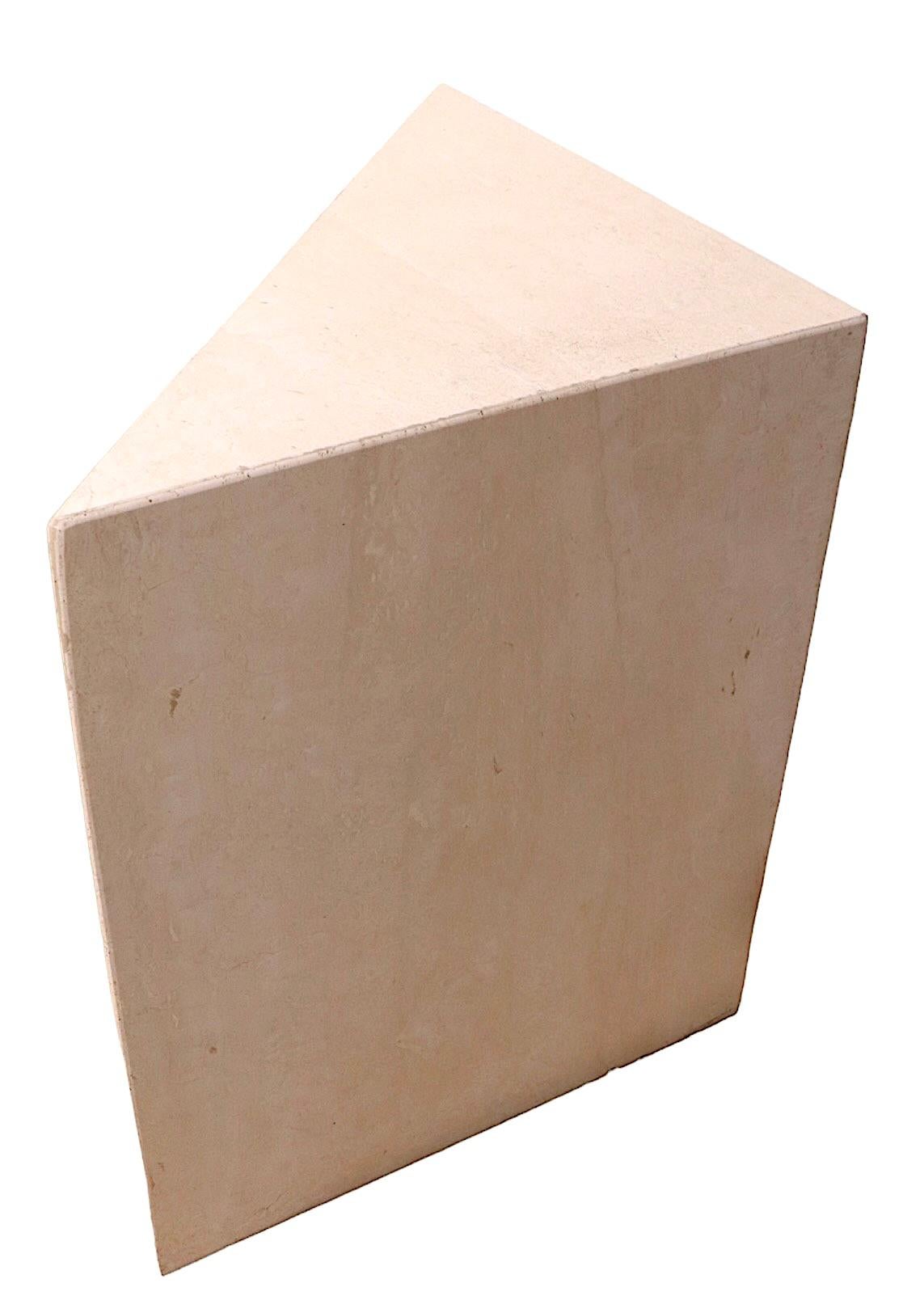 Italian Travertine Marble Side End Table att. to Up & Up Made in Italy c. 1970’s For Sale 4