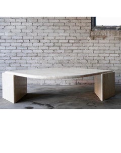 Italian Travertine Marble Teardrop Coffee Cocktail Table