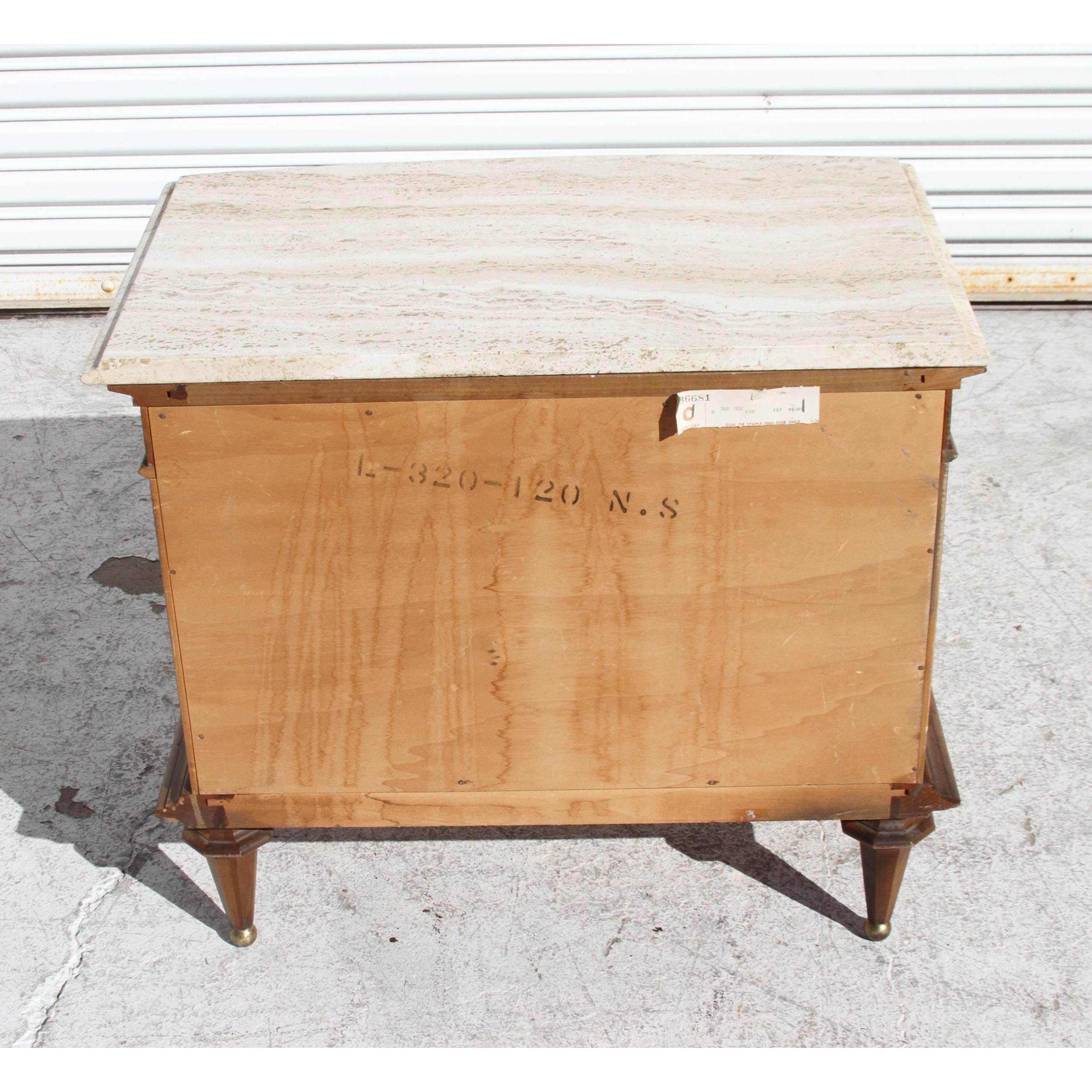 Italian travertine marble top nightstands For Sale 9