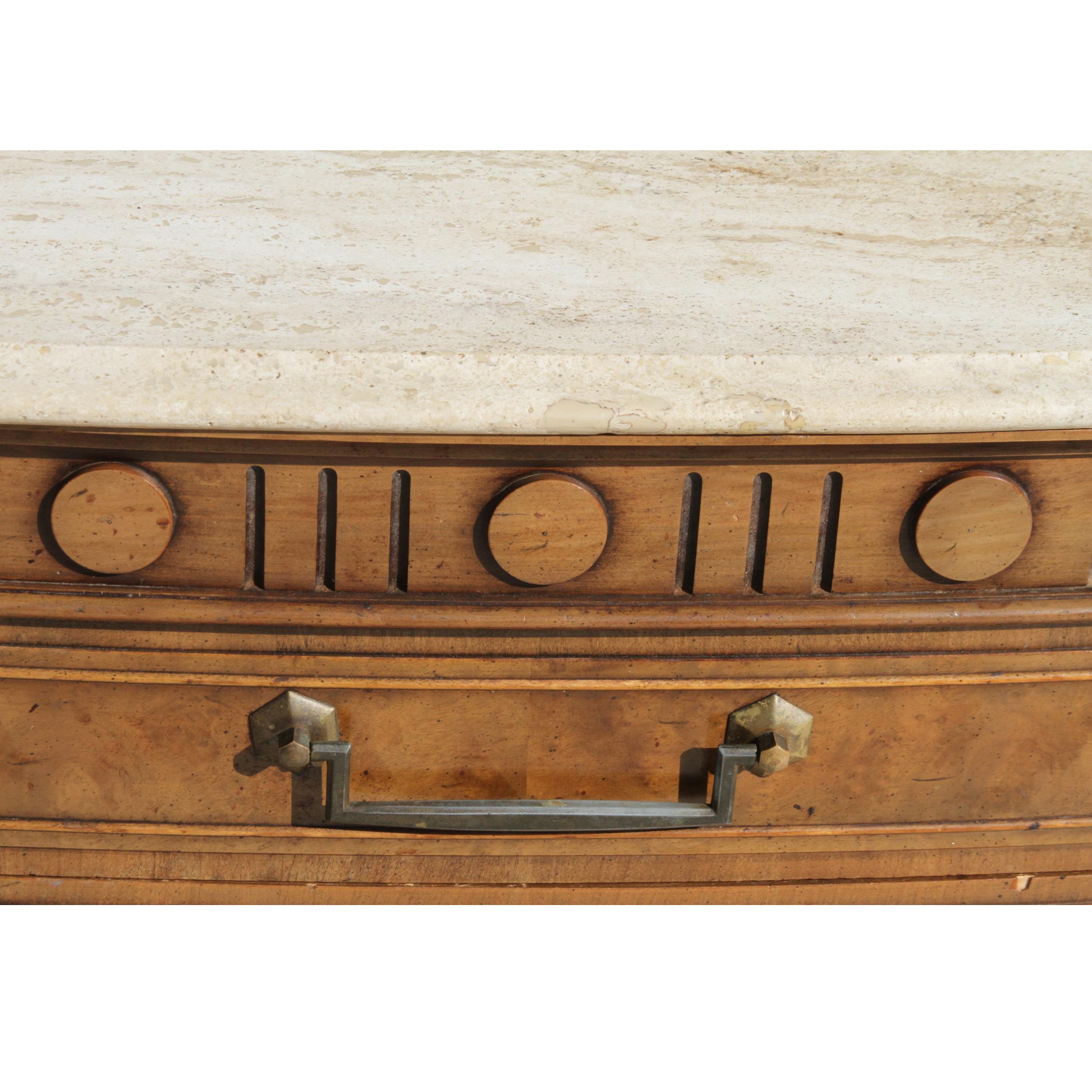 Mid-20th Century Italian travertine marble top nightstands For Sale