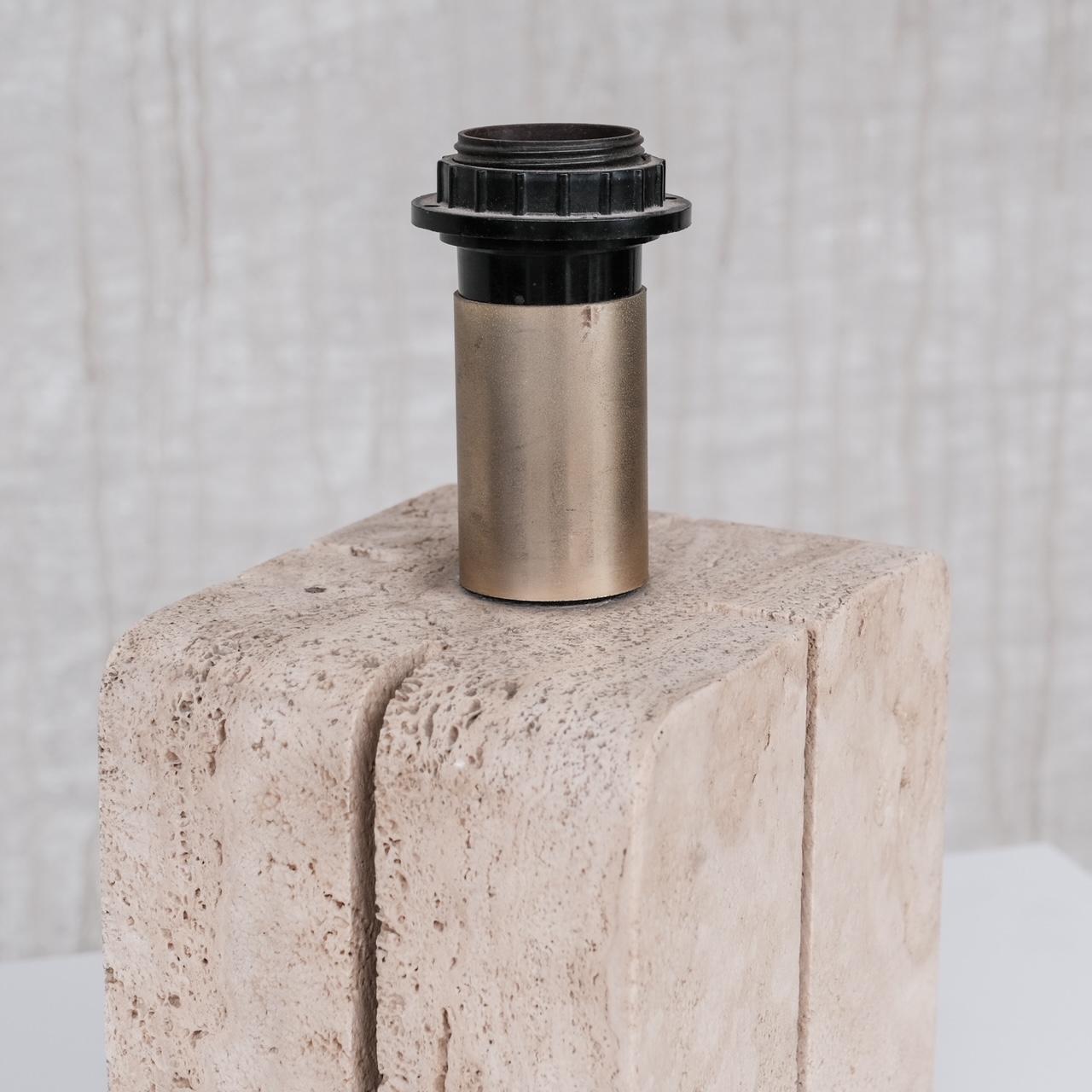 Italian Travertine Mid-Century Table Lamp 'Up to 2 Available' For Sale 3