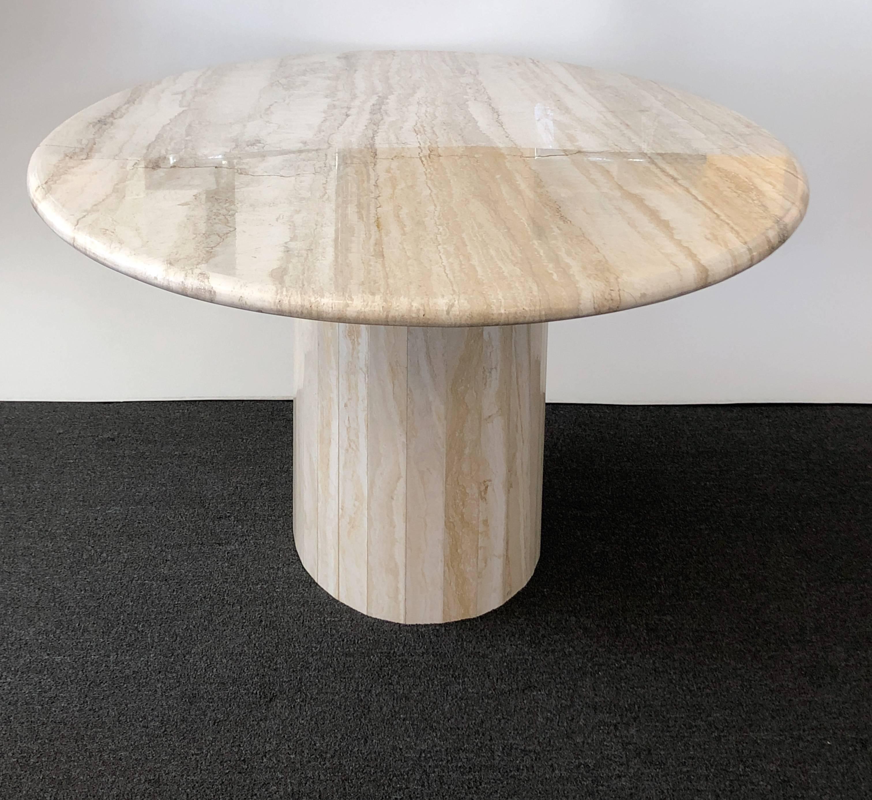 travertine oval table