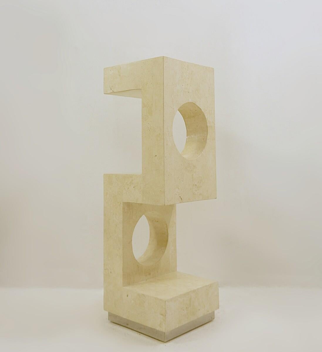 Italian Travertine Pedestal, 1980s 5