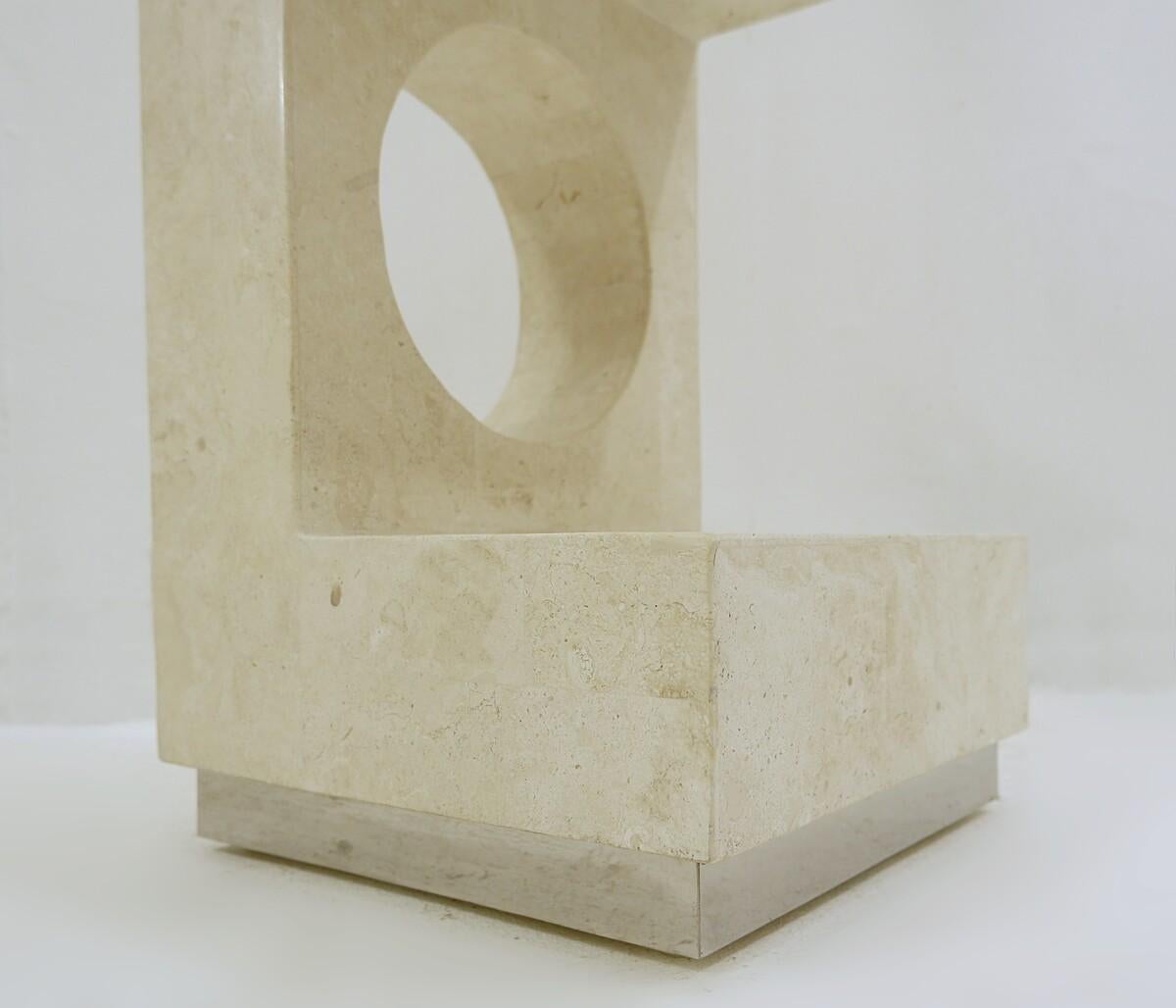 Italian Travertine Pedestal, 1980s 7