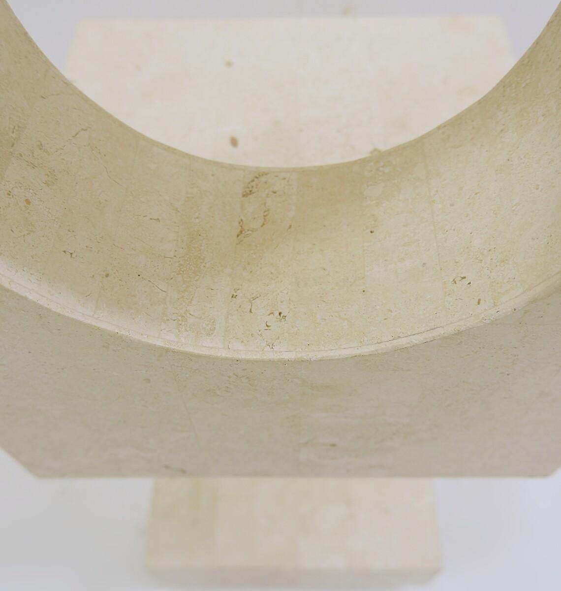 Italian Travertine Pedestal, 1980s 1