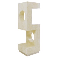 Italian Travertine Pedestal, 1980s