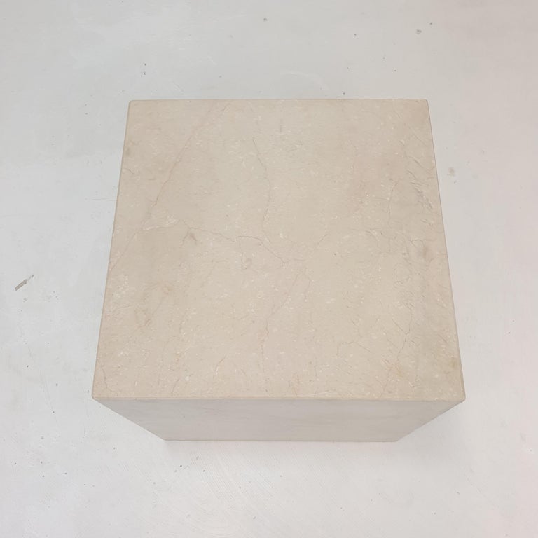 Italian Travertine Pedestal or Side Table, 1980's For Sale 8