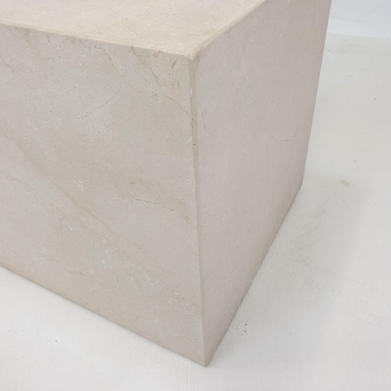 Italian Travertine Pedestal or Side Table, 1980's For Sale 10