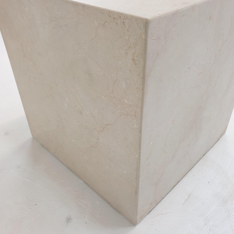 Italian Travertine Pedestal or Side Table, 1980's For Sale 13