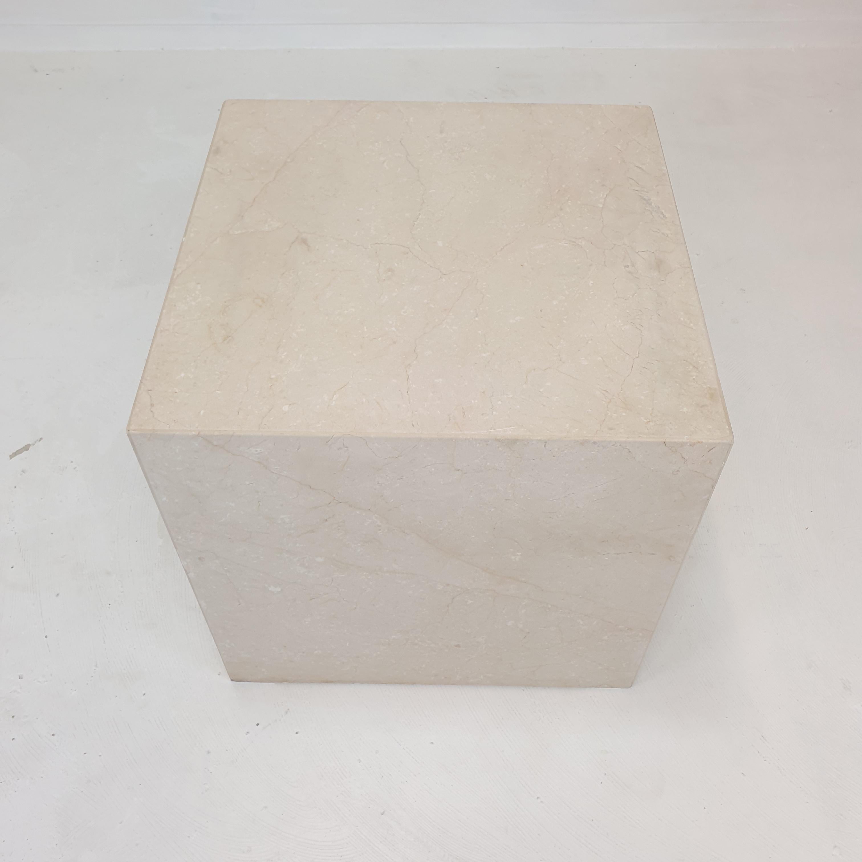 Italian Travertine Pedestal or Side Table, 1980's For Sale 1