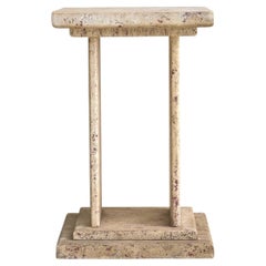Italian Travertine Pedestal with Stepped Base, 1970s