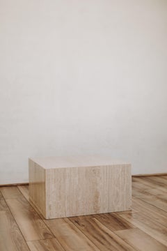 Italian Travertine Plinth Square Coffee Table