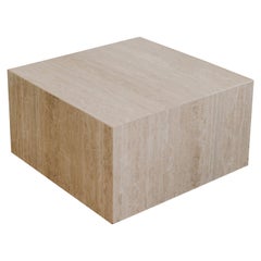 Italian Travertine Plinth Square Coffee Table