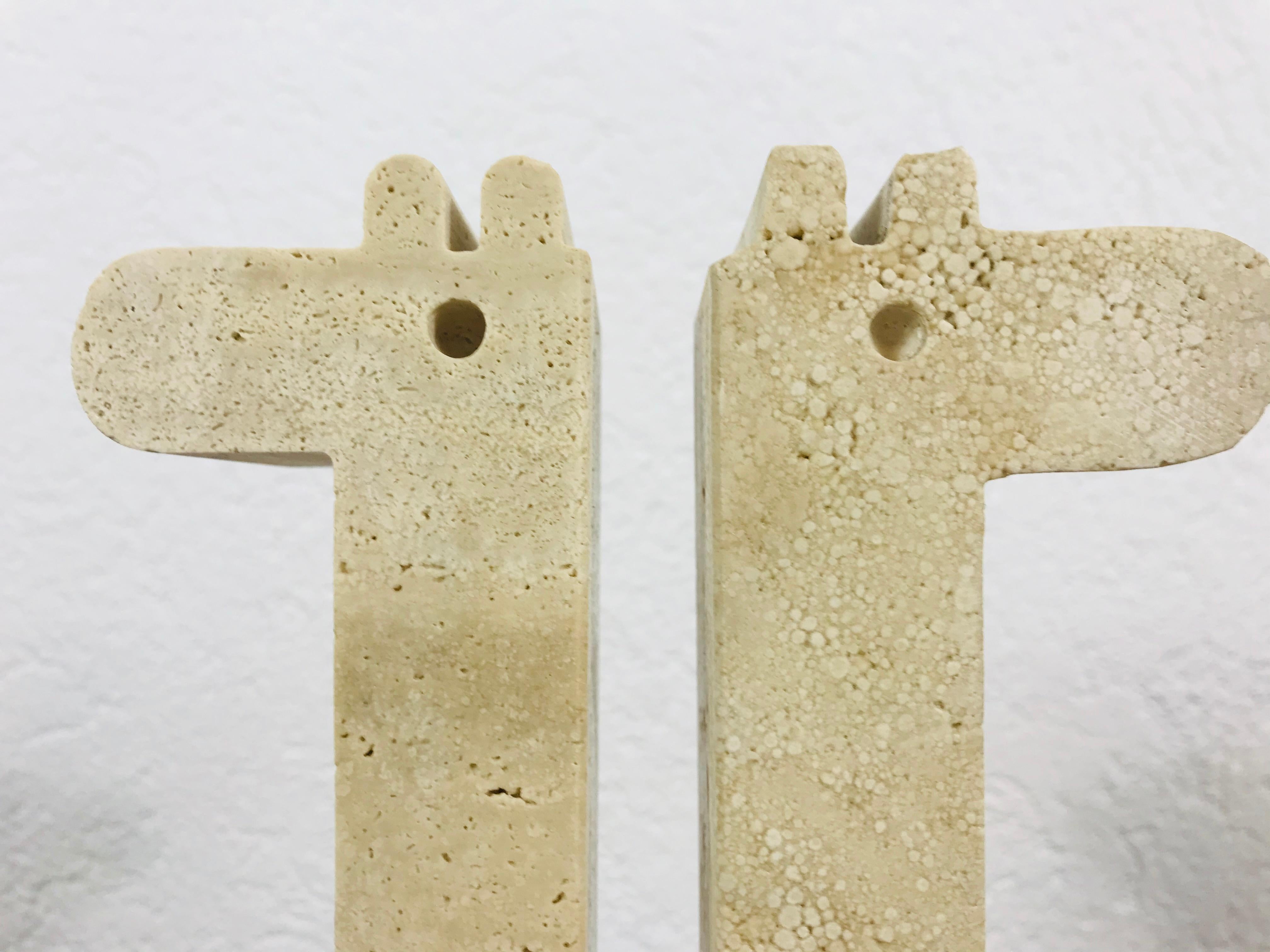 Italian Travertine Sculpture Book Ends by Fratelli Mannelli, Italy, 1970s, Pair 1
