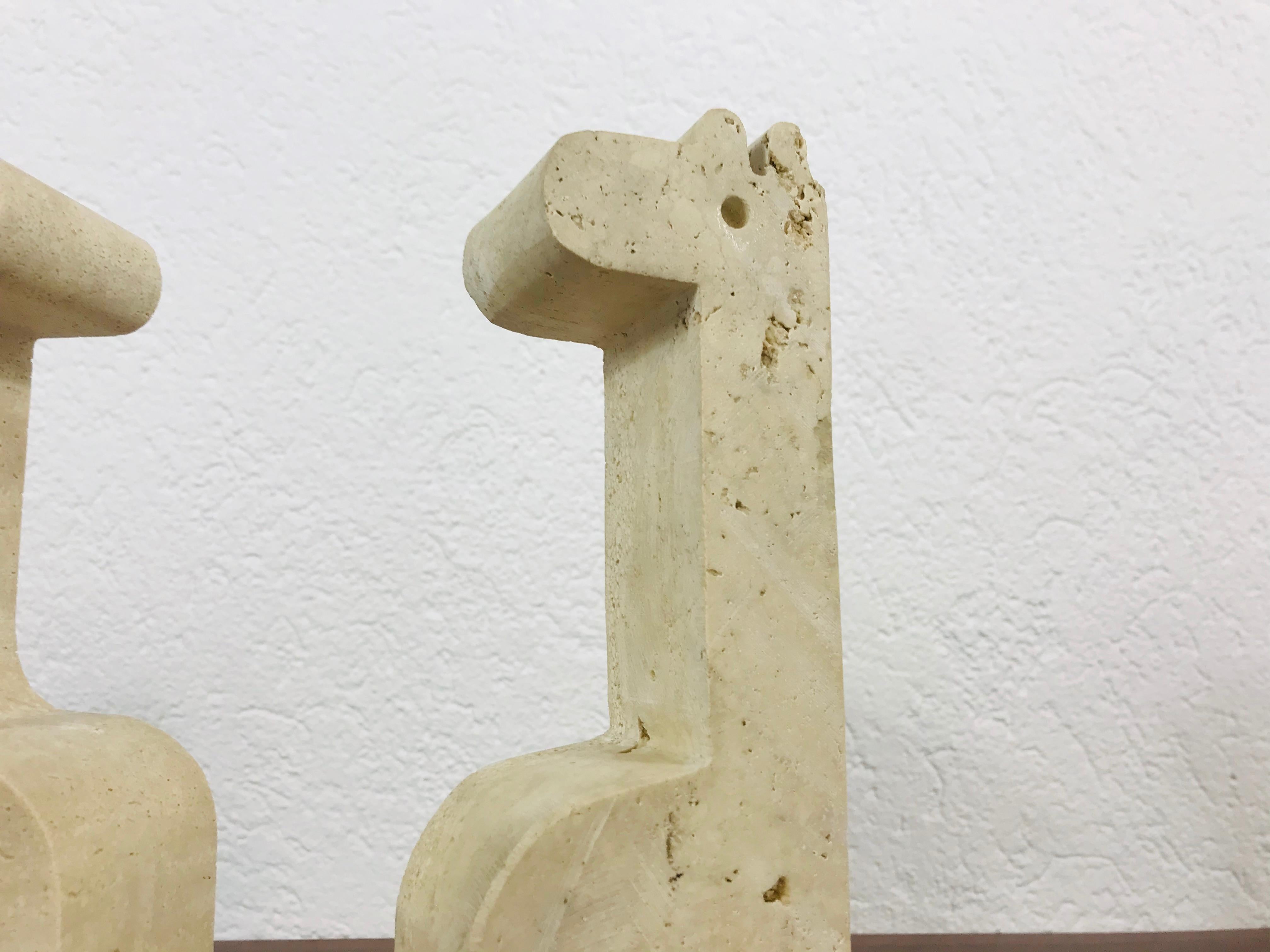 Italian Travertine Sculpture Book Ends by Fratelli Mannelli, Italy, 1970s, Pair 3