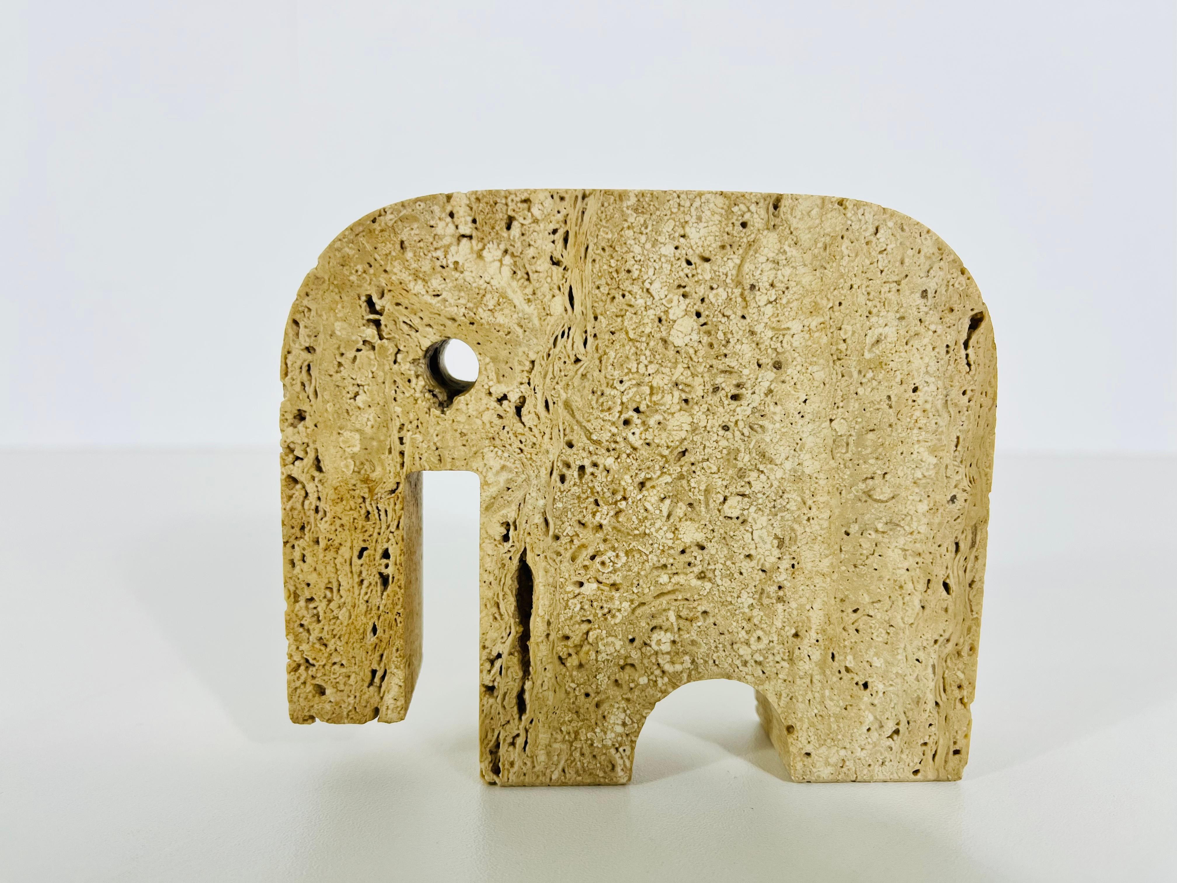 Late 20th Century Italian Travertine Sculpture Elephant by Fratelli Mannelli, Italy, 1970s For Sale