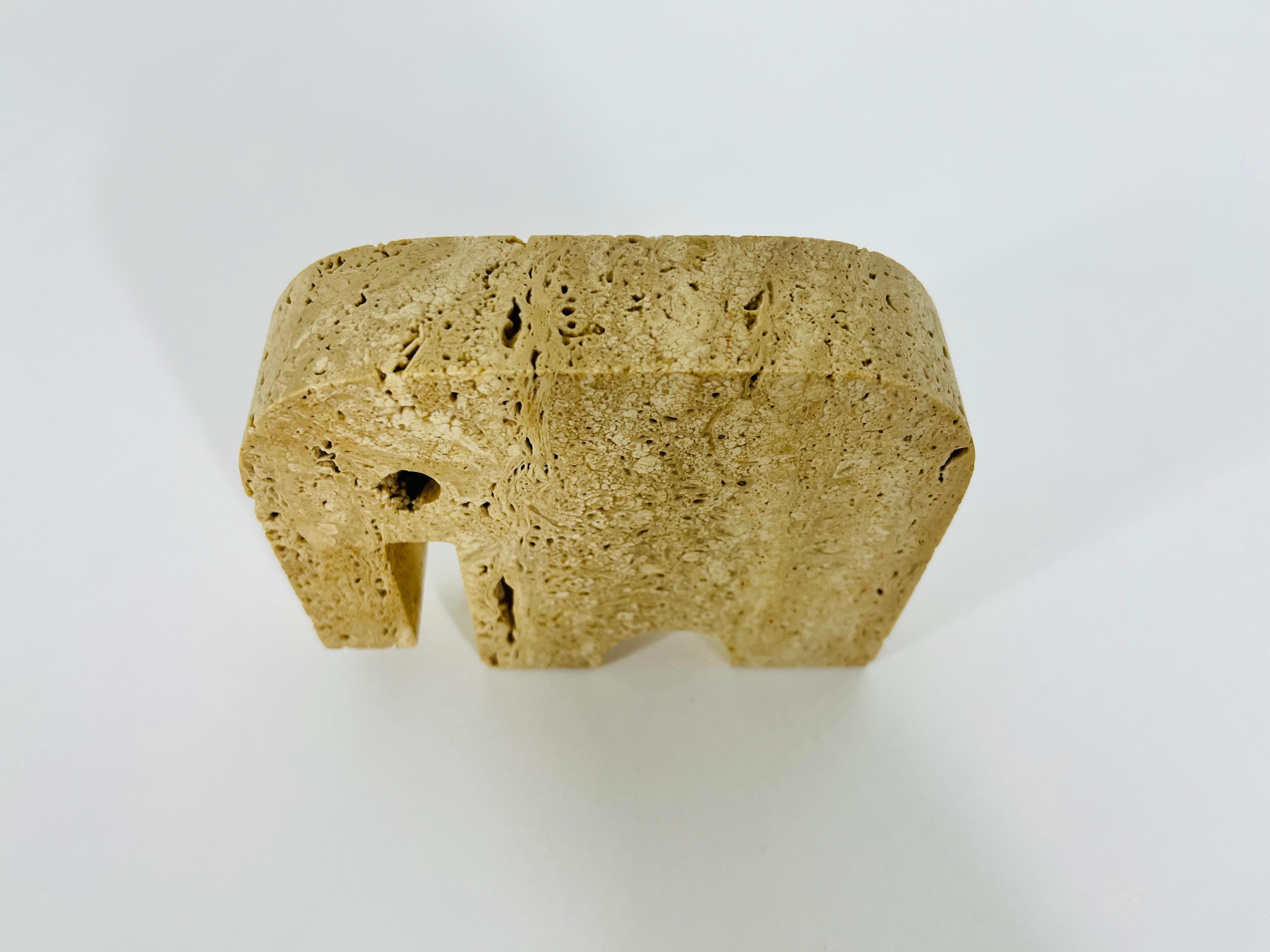 Italian Travertine Sculpture Elephant by Fratelli Mannelli, Italy, 1970s For Sale 4