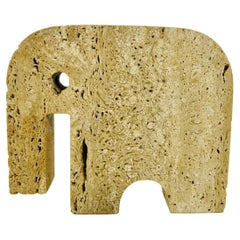 Italian Travertine Sculpture Elephant by Fratelli Mannelli, Italy, 1970s