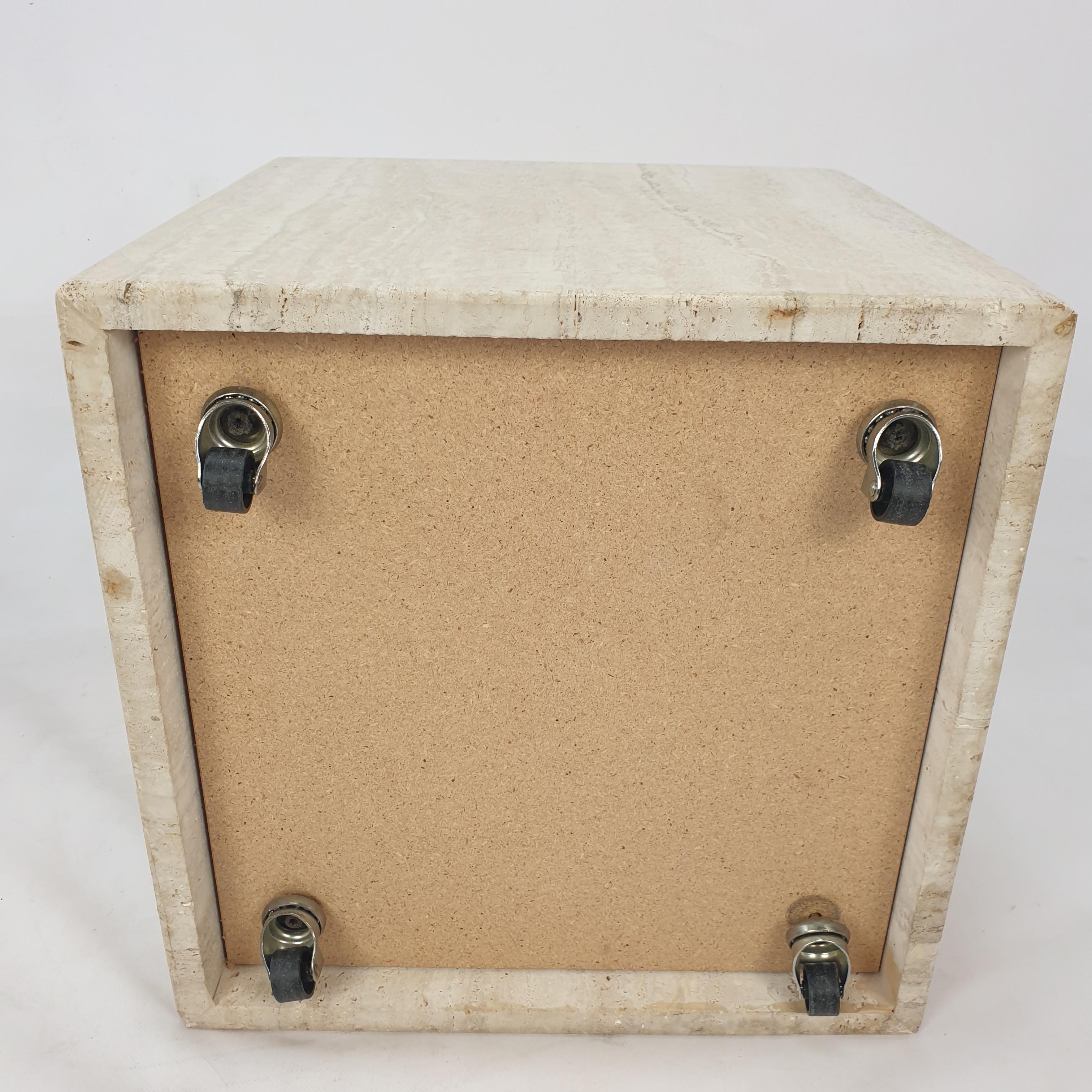 Italian Travertine Side Table, 1980's 12