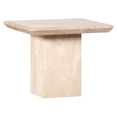 Italian Travertine Side Table c. 1970s