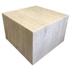 Italian Travertine Side Table