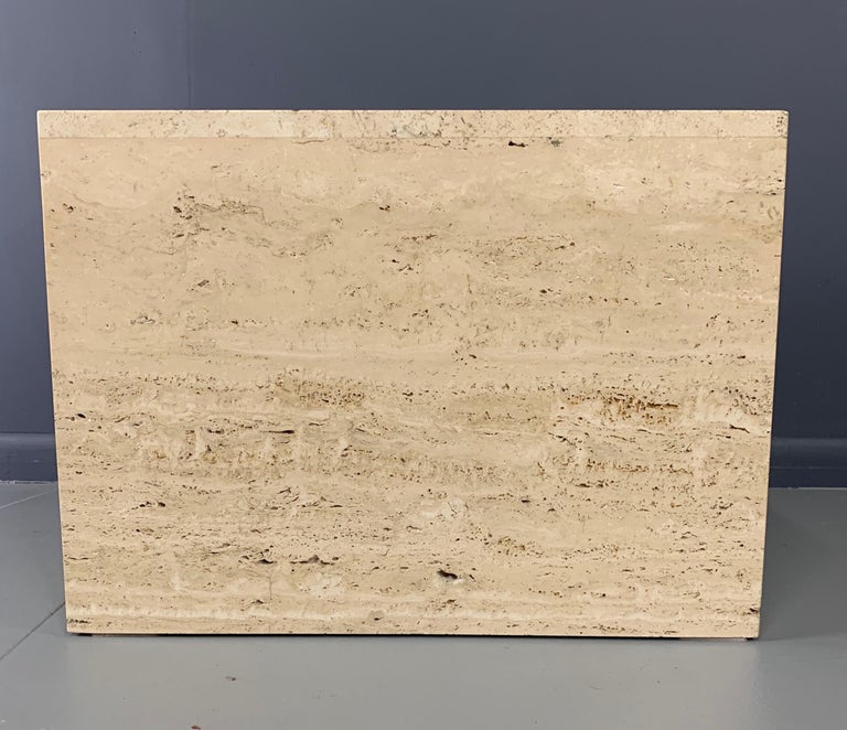 Italian Travertine Side Table Midcentury For Sale at 1stDibs