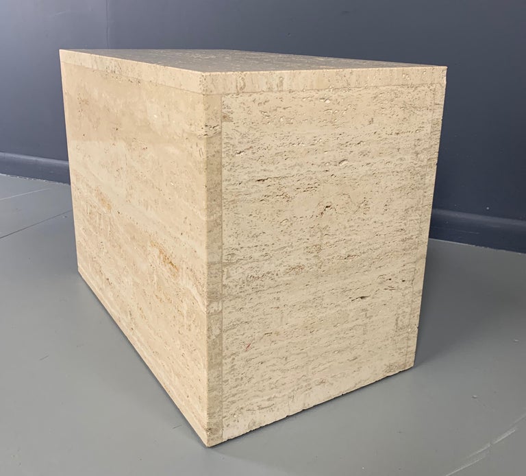 Italian Travertine Side Table Midcentury For Sale at 1stDibs