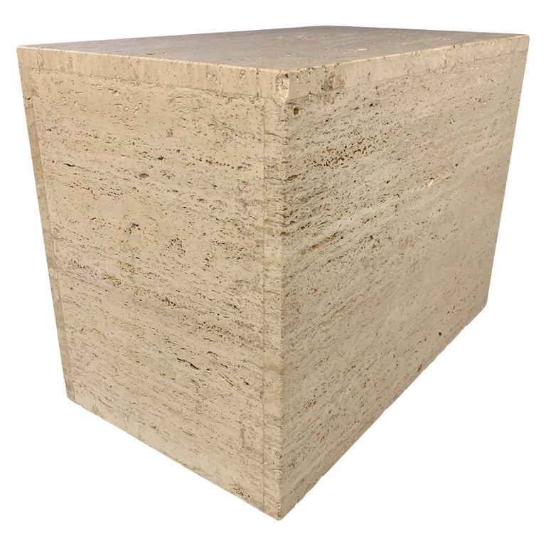 Italian Travertine Side Table Midcentury For Sale at 1stDibs