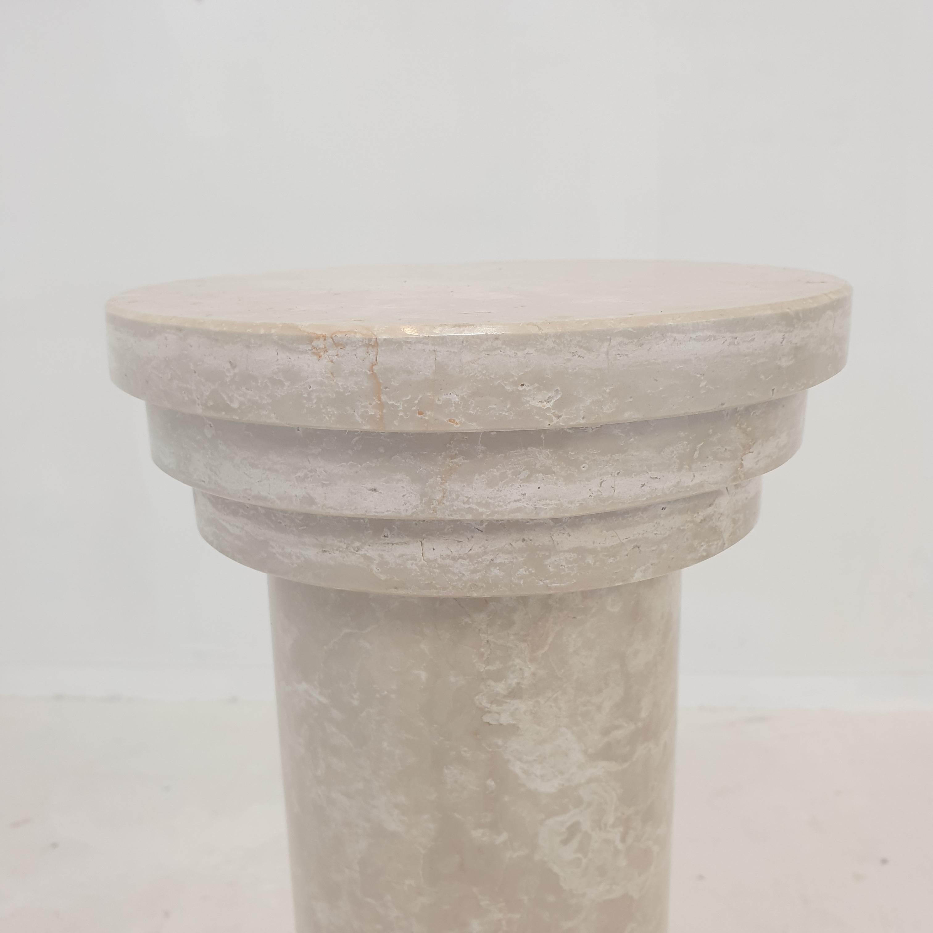 Italian Travertine Side Table or Pedestal, 1980s For Sale 4