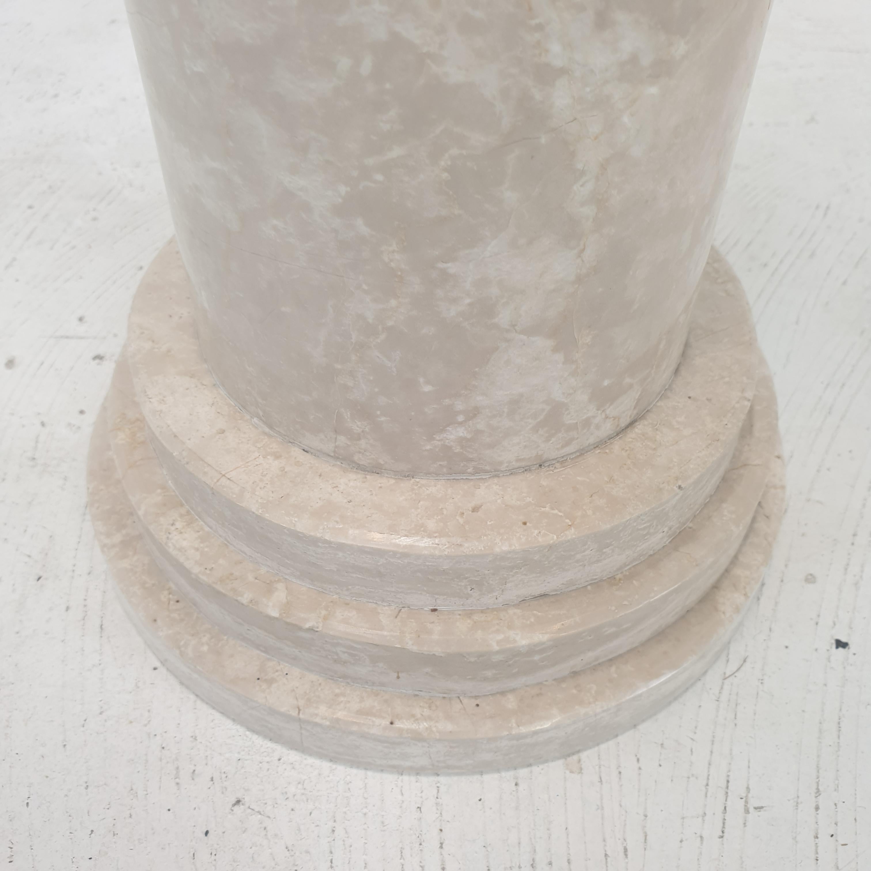 Italian Travertine Side Table or Pedestal, 1980s For Sale 5