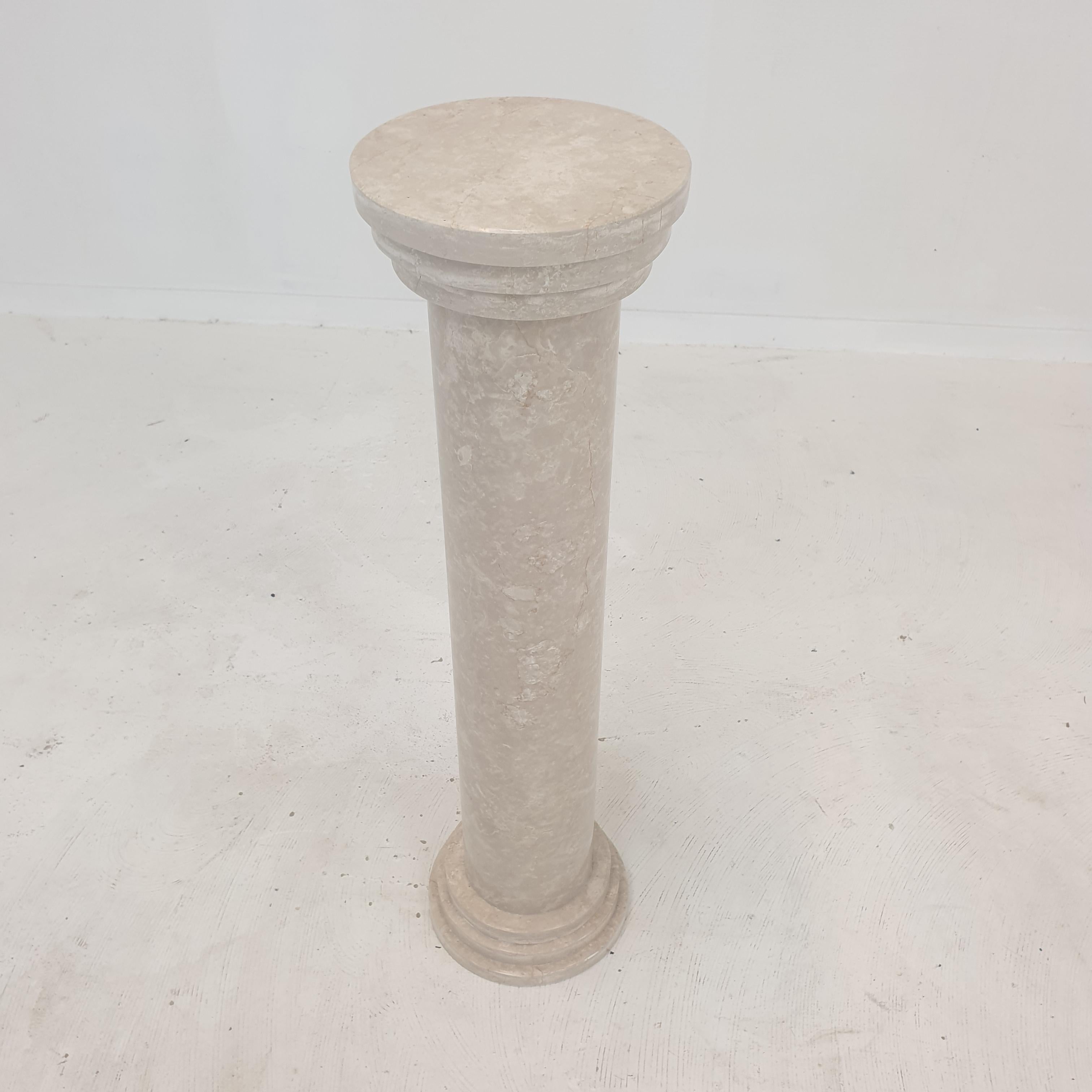 Italian Travertine Side Table or Pedestal, 1980s For Sale 6