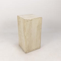 Italian Travertine Side Table or Pedestal, 1980's
