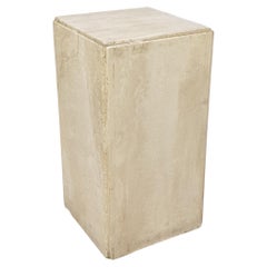 Retro Italian Travertine Side Table or Pedestal, 1980's