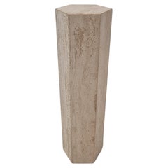 Italian Travertine Side Table or Pedestal, 1980's