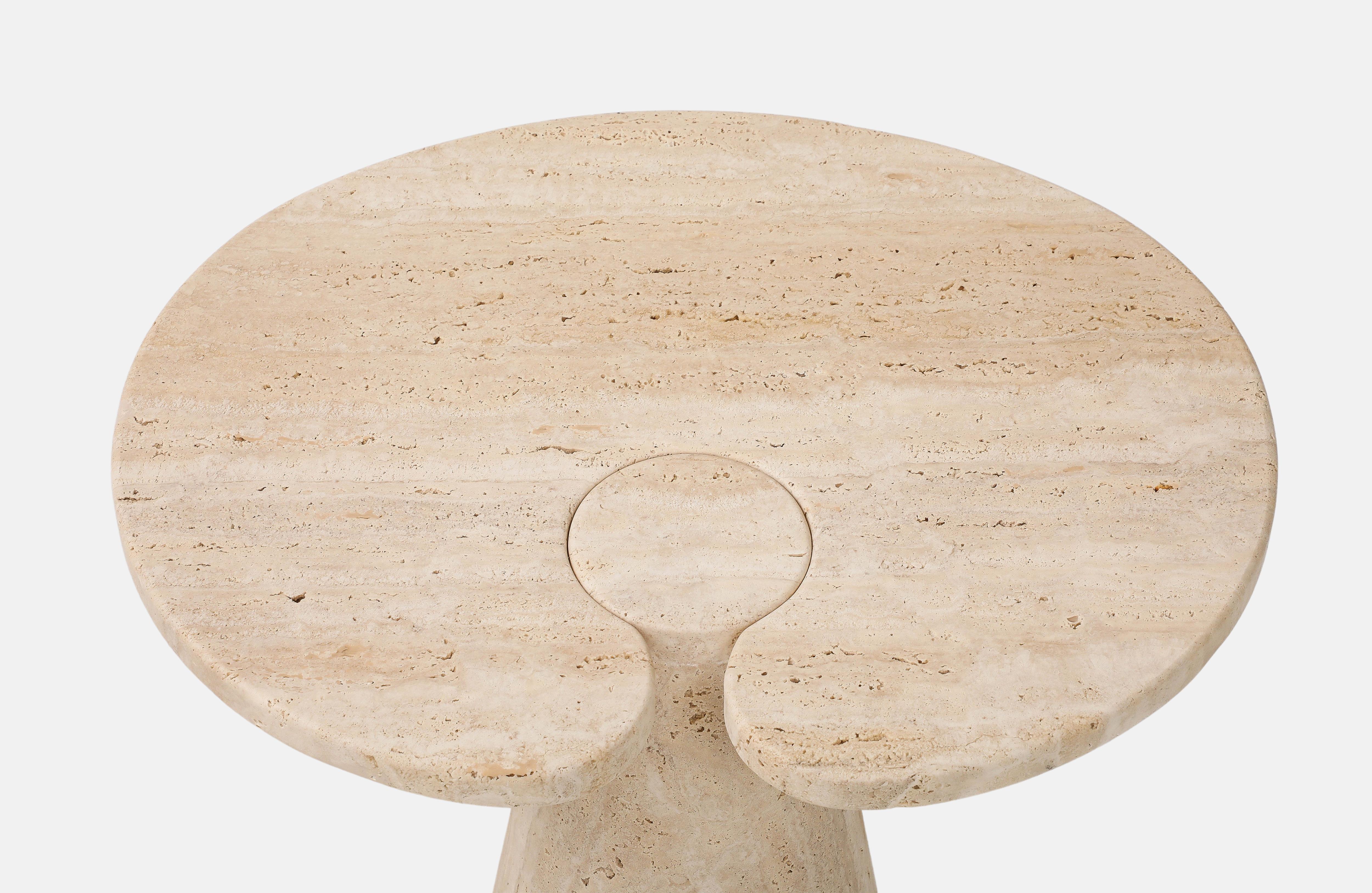 Italian Travertine Side Tables in the Manner of Angelo Mangiarotti For Sale 15